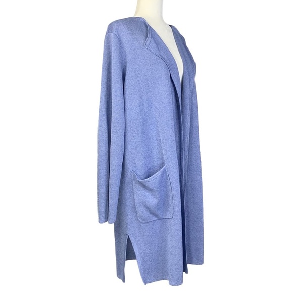 J. Crew Large Juliette Collarless Long Sweater Preppy Coastal Linen - Picture 3 of 9